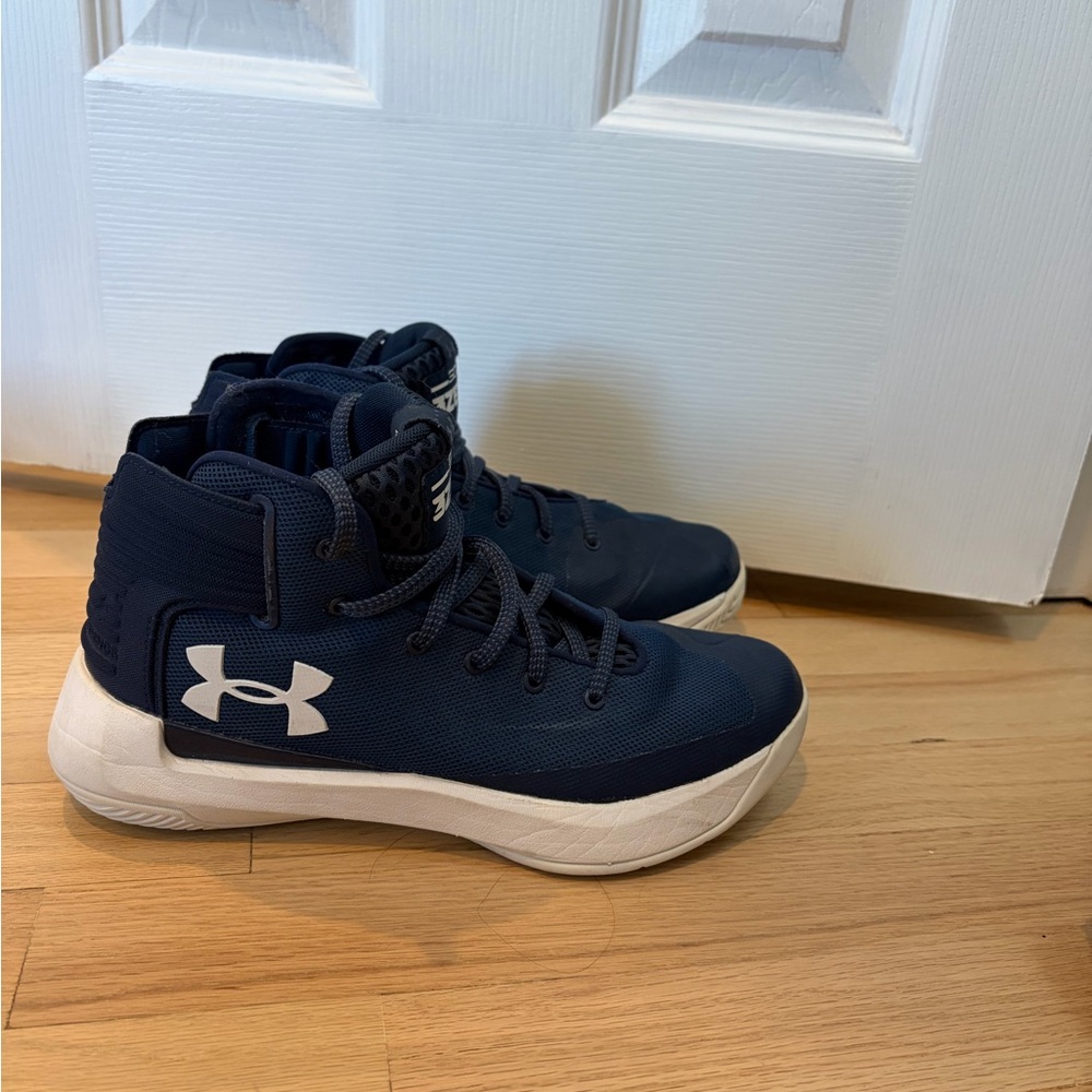 Under Armour Blue High-Top Sneakers with White Logo